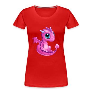 Baby Dragon Pink | Cute Pink Baby Dragon - Women's Premium Organic T-Shirt - red - Front - Mia (176cm)