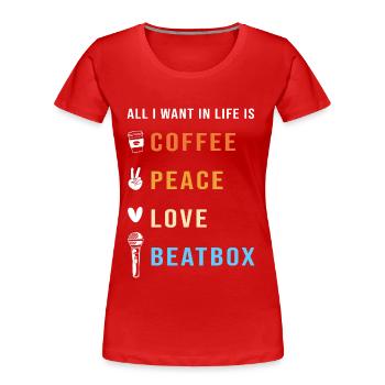 Boîte à rythmes - T-shirt bio Premium Femme - rouge - Devant - Mia (176cm)
