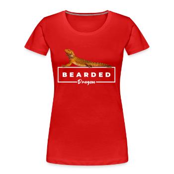 Propriétaire de reptiles dragons barbus - T-shirt bio Premium Femme - rouge - Devant - Mia (176cm)