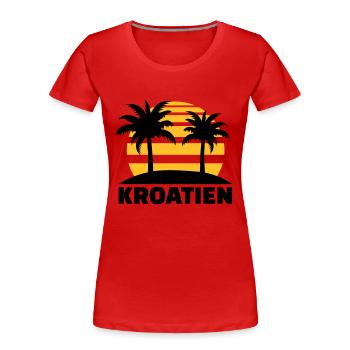 Kroatien - Frauen Premium Bio T-Shirt - Rot - Vorne - Mia (176cm)
