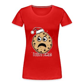 Ich hasse Weihnachten Lustiger Keks Cookie Backen - Frauen Premium Bio T-Shirt - Rot - Vorne - Mia (176cm)