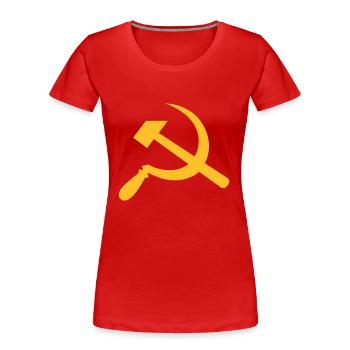 Hammer und Sichel - Frauen Premium Bio T-Shirt - Rot - Vorne - Mia (176cm)