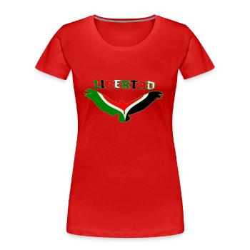 Aigle de Palestine. - T-shirt bio Premium Femme - rouge - Devant - Mia (176cm)