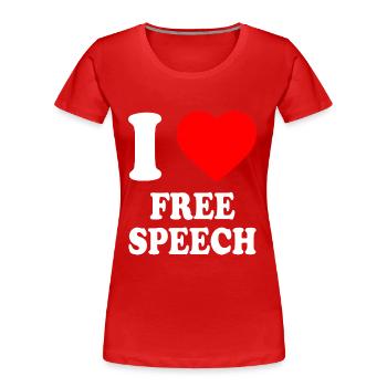 i love free speech - Frauen Premium Bio T-Shirt - Rot - Vorne - Mia (176cm)