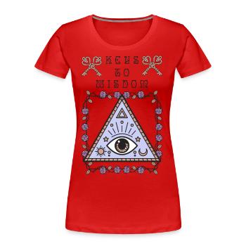 Drittes Auge, das alles sehende Auge, okkult - Frauen Premium Bio T-Shirt - Rot - Vorne - Mia (176cm)