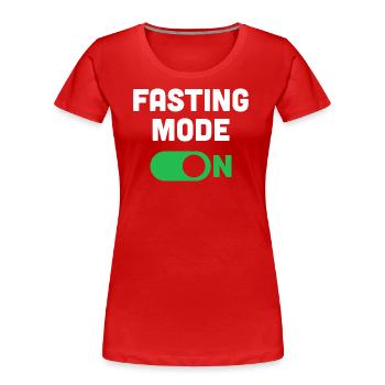 Fastenmodus Ein - Frauen Premium Bio T-Shirt - Rot - Vorne - Mia (176cm)