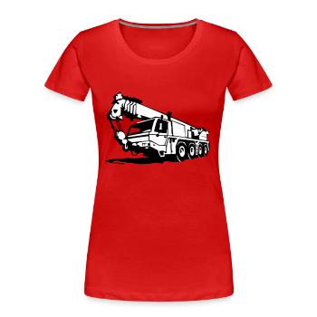 Autokran, crane (2 color) - T-shirt bio Premium Femme - rouge - Devant - Mia (176cm)