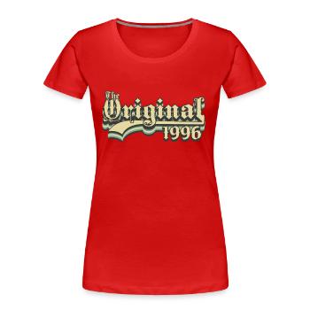 Born in 1996 the original - Women's Premium Organic T-Shirt - red - Front - Mia (176cm)