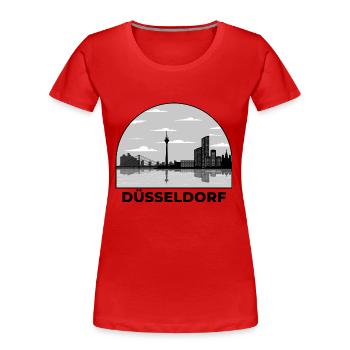 Dusseldorf City Skyline Allemagne Düsseldorf - T-shirt bio Premium Femme - rouge - Devant - Mia (176cm)