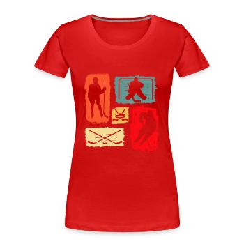 Eishockey Spieler Torwart Retro Vintage - Frauen Premium Bio T-Shirt - Rot - Vorne - Mia (176cm)