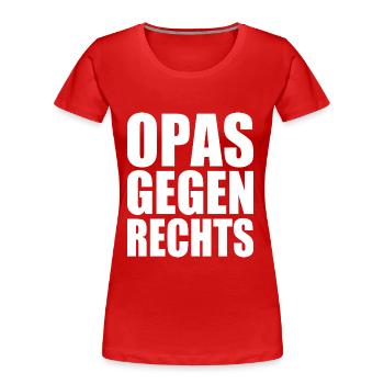 Opas gegen rechts - Frauen Premium Bio T-Shirt - Rot - Vorne - Mia (176cm)