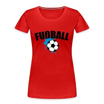 Fußball Soccer Splash 3c - Frauen Premium Bio T-Shirt - Rot - Vorne - Mia (176cm)