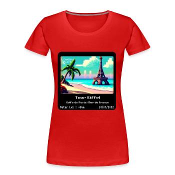 Eiffel Tower Gulf of Paris Sea of France - Women's Premium Organic T-Shirt - red - Front - Mia (176cm)