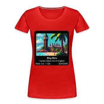 Big Ben London Island, Sea of England - Women's Premium Organic T-Shirt - red - Front - Mia (176cm)