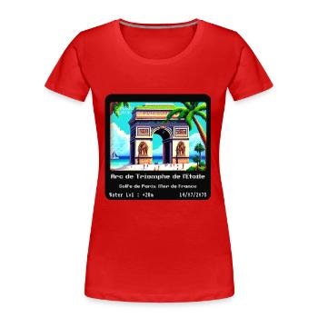 Arc de triomphe de l'Étoile - T-shirt bio Premium Femme - rouge - Devant - Mia (176cm)
