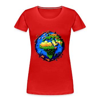 Pixel Earth - T-shirt bio Premium Femme - rouge - Devant - Mia (176cm)