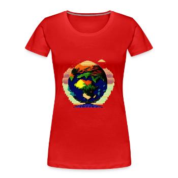 Die Erde in all ihren Zuständen - Frauen Premium Bio T-Shirt - Rot - Vorne - Mia (176cm)