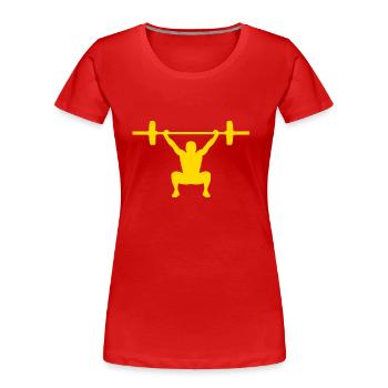 Snatch gelb - Frauen Premium Bio T-Shirt - Rot - Vorne - Mia (176cm)