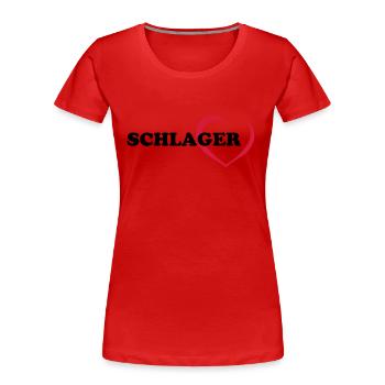 SCHLAGER - Frauen Premium Bio T-Shirt - Rot - Vorne - Mia (176cm)