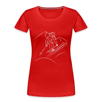 Skifahren in den Bergen - Frauen Premium Bio T-Shirt - Rot - Vorne - Mia (176cm)