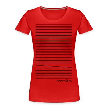 Minimal - Aus der Reihe gefallen - Frauen Premium Bio T-Shirt - Rot - Vorne - Mia (176cm)