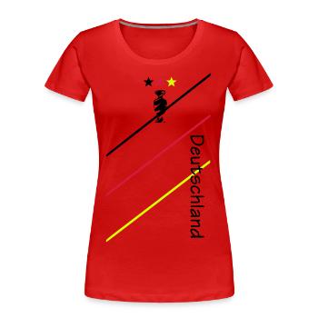 Deutschland FanShirt - Women's Premium Organic T-Shirt - red - Front - Mia (176cm)