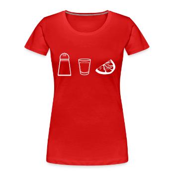 Tequila Salt Lemon Alcohol Gift Shot Party - Women's Premium Organic T-Shirt - red - Front - Mia (176cm)