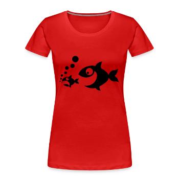 Les aliments pour poissons - T-shirt bio Premium Femme - rouge - Devant - Mia (176cm)