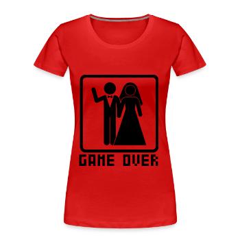 Game Over EVG Drôle - T-shirt bio Premium Femme - rouge - Devant - Mia (176cm)