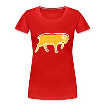 A Running Ram - T-shirt bio Premium Femme - rouge - Devant - Mia (176cm)