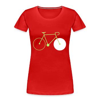 bike singlespeed fixie bicycle - Women's Premium Organic T-Shirt - red - Front - Mia (176cm)
