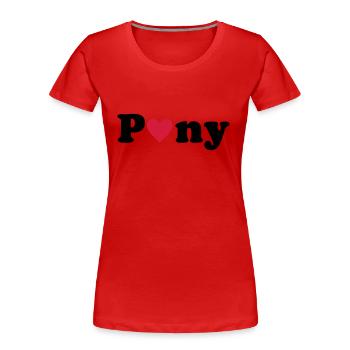 Pony - Frauen Premium Bio T-Shirt - Rot - Vorne - Mia (176cm)