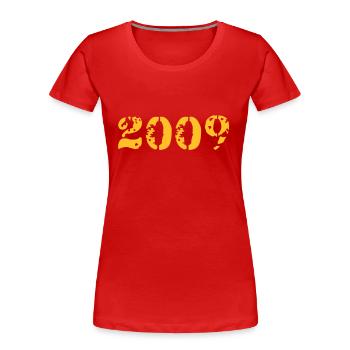 2009 - Frauen Premium Bio T-Shirt - Rot - Vorne - Mia (176cm)