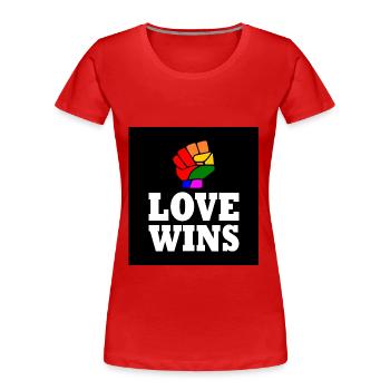 Love wins - Women's Premium Organic T-Shirt - red - Front - Mia (176cm)