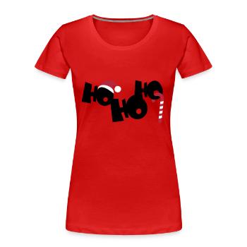 ho ho ho - Women's Premium Organic T-Shirt - red - Front - Mia (176cm)