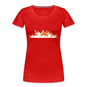 Menschen - Konzert Festival - Frauen Premium Bio T-Shirt - Rot - Vorne - Mia (176cm)