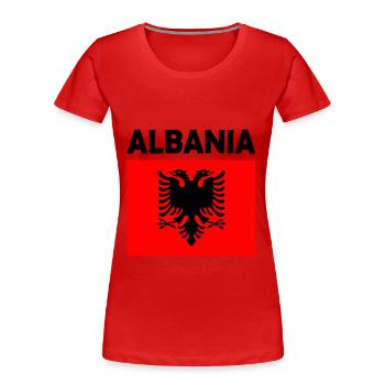Albanien - Frauen Premium Bio T-Shirt - Rot - Vorne - Mia (176cm)