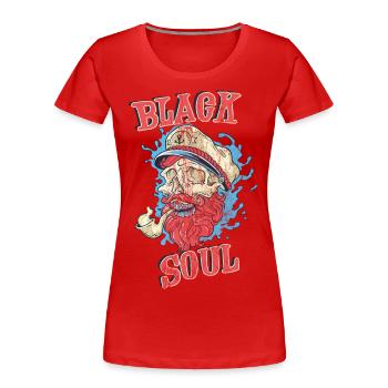 BLACK SOUL - Captain Skull cadeau Bart - T-shirt bio Premium Femme - rouge - Devant - Mia (176cm)