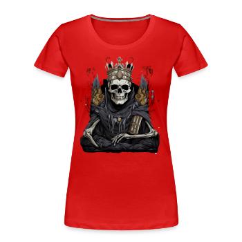 Skelettkönig Halloween Süßes Saueres Verkleidung - Frauen Premium Bio T-Shirt - Rot - Vorne - Mia (176cm)