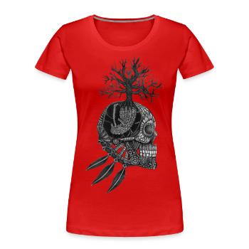 Winterschlaf - Frauen Premium Bio T-Shirt - Rot - Vorne - Mia (176cm)