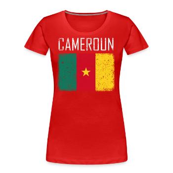 Kamerun - Frauen Premium Bio T-Shirt - Rot - Vorne - Mia (176cm)