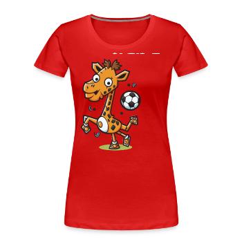 Girafe butrice - T-shirt bio Premium Femme - rouge - Devant - Mia (176cm)