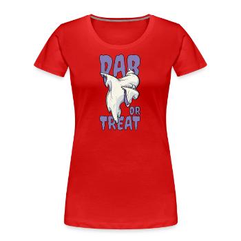 Dabbing Ghost Dab Dabbing Halloween Hip Hop - Women's Premium Organic T-Shirt - red - Front - Mia (176cm)