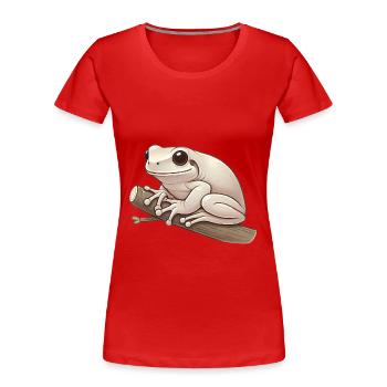 Realistische Laubfrosch Weiche Illustration - Frauen Premium Bio T-Shirt - Rot - Vorne - Mia (176cm)