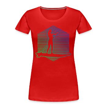 Standup Paddle Paddle Pour Femmes Sup - T-shirt bio Premium Femme - rouge - Devant - Mia (176cm)