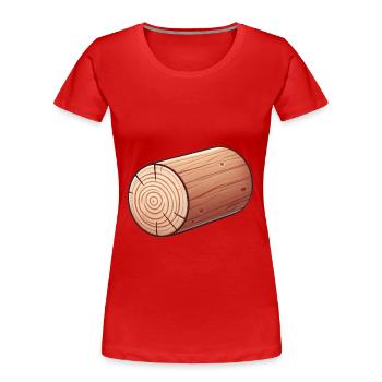 Illustration de rondin de bois rustique - T-shirt bio Premium Femme - rouge - Devant - Mia (176cm)