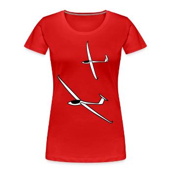 gliding glider pilot - Women's Premium Organic T-Shirt - red - Front - Mia (176cm)