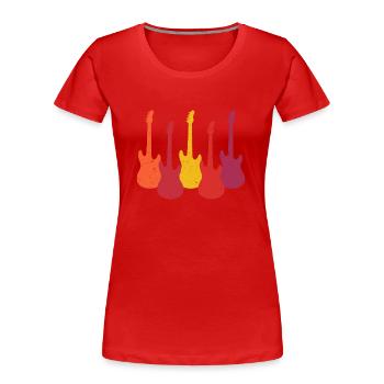 Retro Vintage Guitars - Women's Premium Organic T-Shirt - red - Front - Mia (176cm)