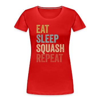 Manger de la courge de sommeil Courge à répétition - T-shirt bio Premium Femme - rouge - Devant - Mia (176cm)
