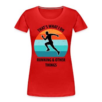Floorball, Floorball, Field Hockey, Indoor Hockey - Women's Premium Organic T-Shirt - red - Front - Mia (176cm)